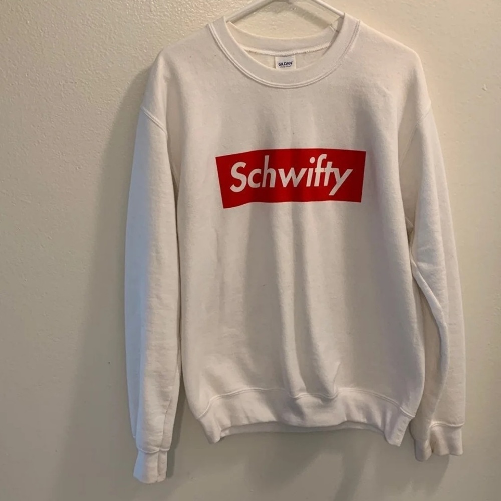 White, Schwifty, sweatshirt.